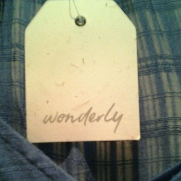 Boho Gauze Dress Blue Tiered Lined - Picture 3 of 4